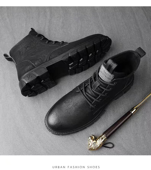 Botas Altas de Cuero Negro para Hombre - Image 9