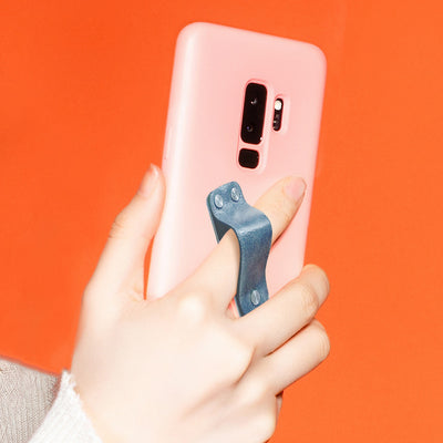 Soporte Multifuncional de Cuero para Celular con Anillo y Base de Auto