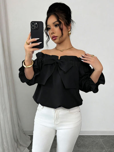 Blusa Cuello Barco con Volantes y Detalle de Moño - Image 19
