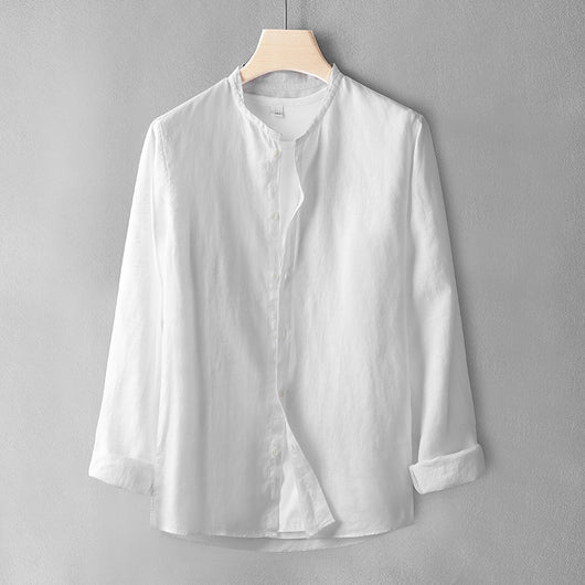 Camisa de Lino Casual Holgada para Hombre - Manga Larga Estilo Retro - Image 4