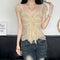 Blusa Elegante con Encaje Volantes Escote V Efecto Adelgazante