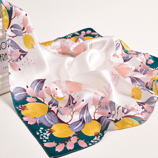 Pañuelo de Seda Cuadrado para Mujer con Diseño Estampado Exquisito - Image 43