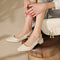 Zapatos de Cuero con Talón Descubierto y Tacón Grueso
