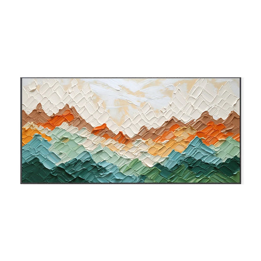 Cuadro Óleo Abstracto Montañas Ondulantes - Pintura Textured Hecha a Mano para Decoración del Hogar - Image 5
