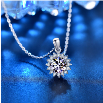 Collar Girasol Plata 925 con Moissanita - Colgante Flor Diamante para Mujer - Image 10