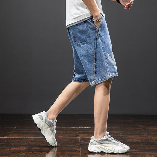Shorts Denim Sueltos Rectos Versátiles para Hombre - Image 10