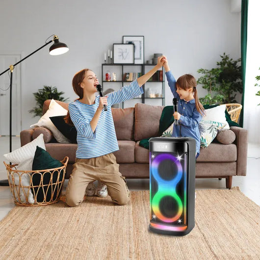 Parlante Portátil Inalámbrico para Fiestas con Micrófono y Luces LED - Image 28
