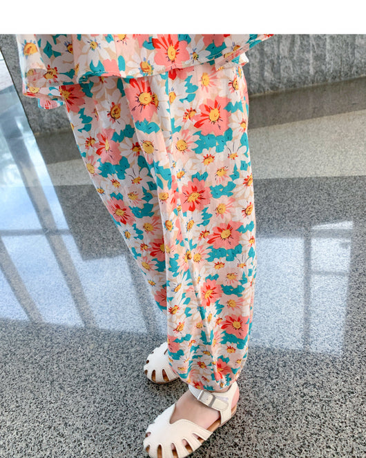 Conjunto Infantil Dos Piezas: Chaleco Floral y Pantalón Repelente de Mosquitos - Image 11