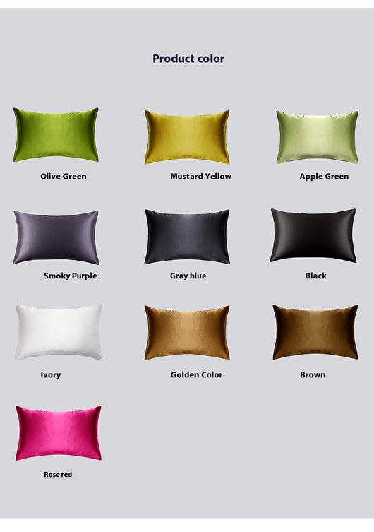 Funda de Almohada de Seda Doble Cara - Color Liso Individual - Image 27