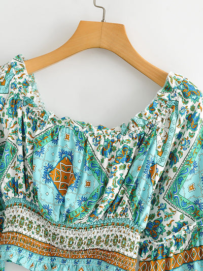 Conjunto de Otoño para Mujer: Blusa Estampada de Manga Larga y Pantalón Ancho - Image 9