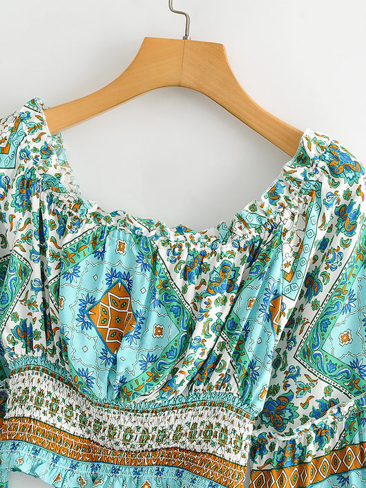 Conjunto de Otoño para Mujer: Blusa Estampada de Manga Larga y Pantalón Ancho - Image 9