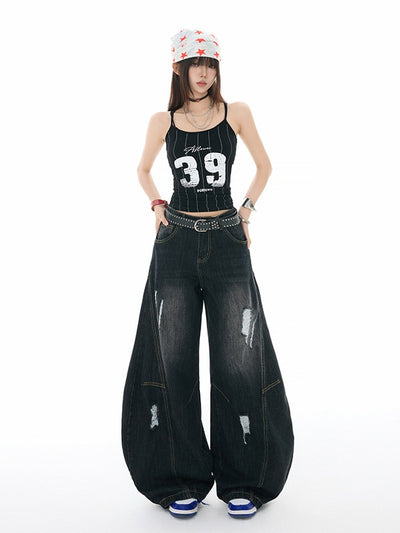Pantalones Vaqueros Vintage Estilo Americano Bootcut Talle Ancho Lavado - Image 26