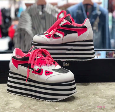 Zapatos Plataforma Casual para Mujer - Cuero con Combinación de Colores - Image 2