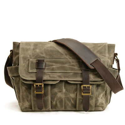 Bolsa Mensajera Retro para Hombre - Estilo Europeo Vintage con Compartimento para Laptop - Image 2