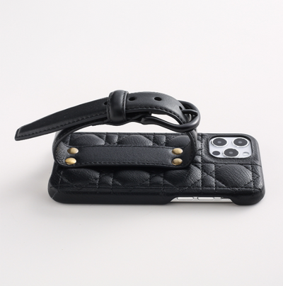 Funda de Cuero para iPhone Mujer con Pulsera - Edición Limitada Lujo Negro - Image 10