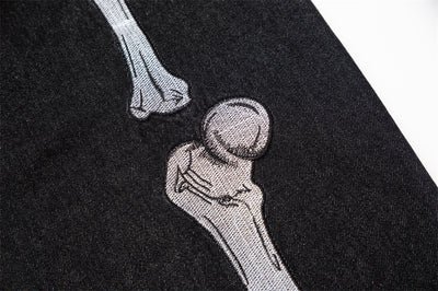 Jeans Negros con Bordado de Calavera para Hombre - Image 14