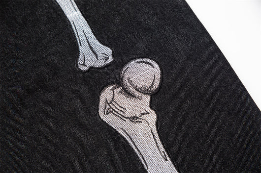 Jeans Negros con Bordado de Calavera para Hombre - Image 14