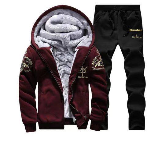 Conjunto Deportivo Dos Piezas Grueso Abrigo Polar para Hombre Talla Grande - Image 21