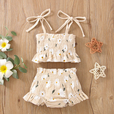 Conjunto de Dos Piezas Niña con Pantalón Suspender Estampado Floral - Image 3