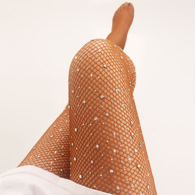 Medias de Malla con Cristales Brillantes y Detalles Incrustados - Image 11