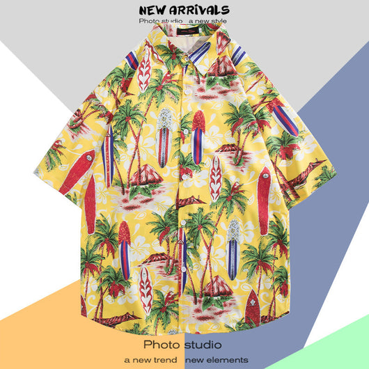 Camisa Estampada Tailandesa Manga Corta para Hombre - Image 24