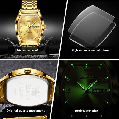 Reloj de Negocios Cuarzo Barril Auténtico para Hombre - Image 3