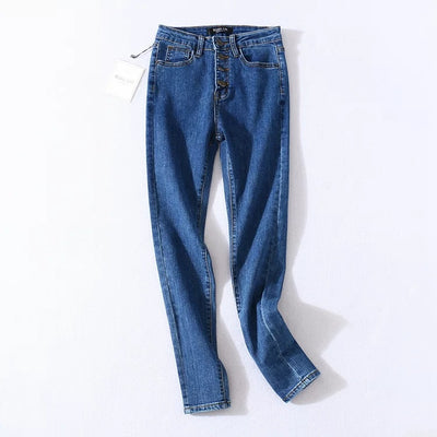 Jeans Clásicos de Talle Alto con Cuatro Botones - Image 13