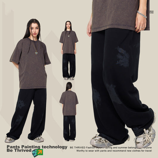 Pantalones Casuales Juveniles Teñidos con Barro - Image 3