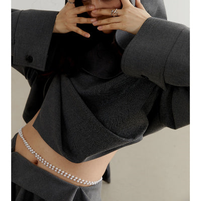 Falda Gris Oscuro Corte Vertical Irregular - Image 8