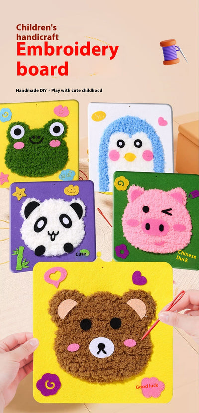 Kit de Bordado Infantil con Animales de Dibujos Animados - Juguete Educativo DIY para Jardín - Image 22