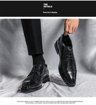 Zapatos de Cuero Clásico Estilo Británico Talla Grande - Cordones Bajos - Image 18