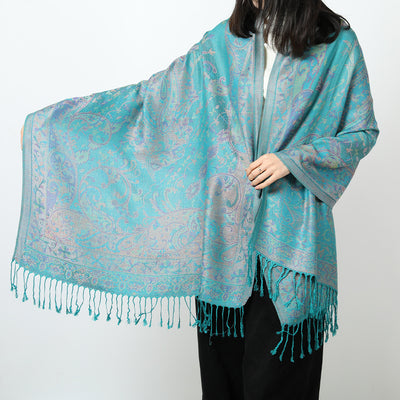 Bufanda Étnica Jacquard con Borlas de Cachemira - Image 28