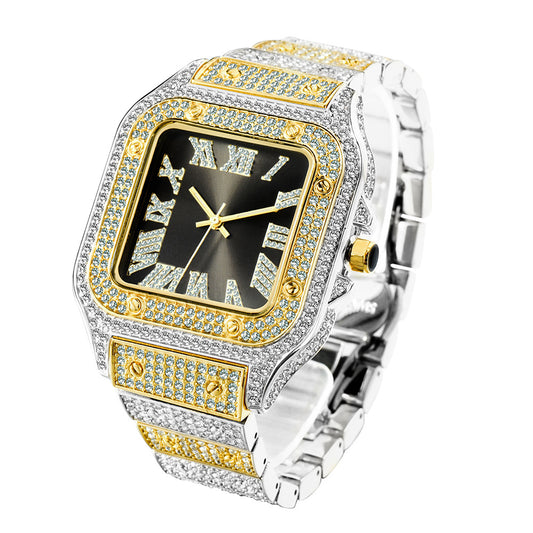 Reloj Hip Hop Cuadrado con Diamantes Completos para Hombre - Image 2