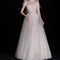 Vestido de Novia Blanco Elegante Escote Tubo con Tela Ligera