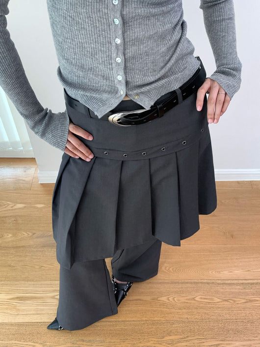 Pantalón Casual Coreano Falsa Dos Piezas con Diseño de Peto - Image 17