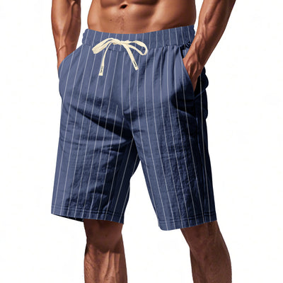 Shorts de Lino Holgados Transpirables Estilo Americano para Playa - Image 25