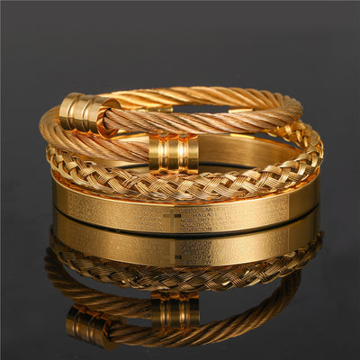 Pulsera de Acero Titanio Estilo Punk con Diseño Romano - Image 17