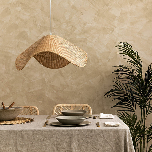 Lámpara de Bambú Artesanal Estilo Sala de Té Pastoral