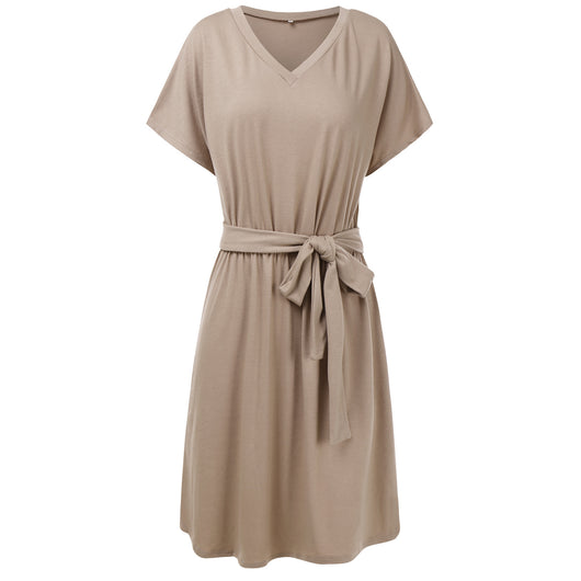 Vestido Corto Elegante con Cuello en V y Manga Corta para Mujer - Image 15