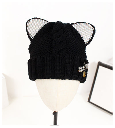 Gorro de Punto con Orejas de Gato y Brillantes - Image 10