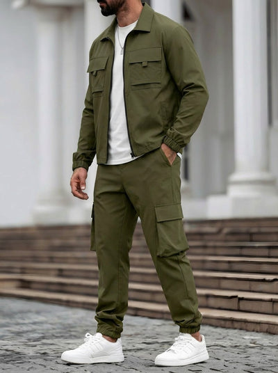 Conjunto de Trabajo Casual: Chamarra y Pantalón con Cierre - Image 7
