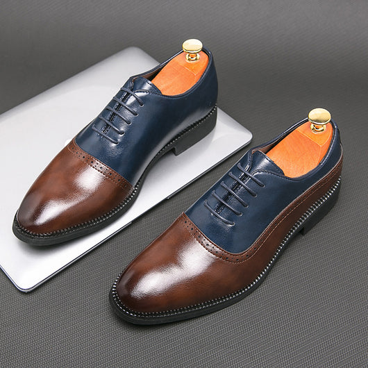 Zapatos de Cuero Ejecutivos Bicolor para Hombre - Image 4
