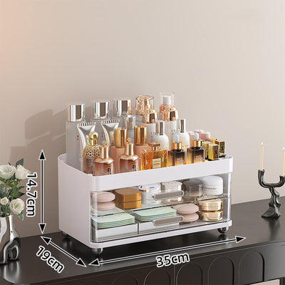 Organizador de Maquillaje 2 Cajones - Almacenamiento 4 Niveles para Baño y Tocador - Image 4