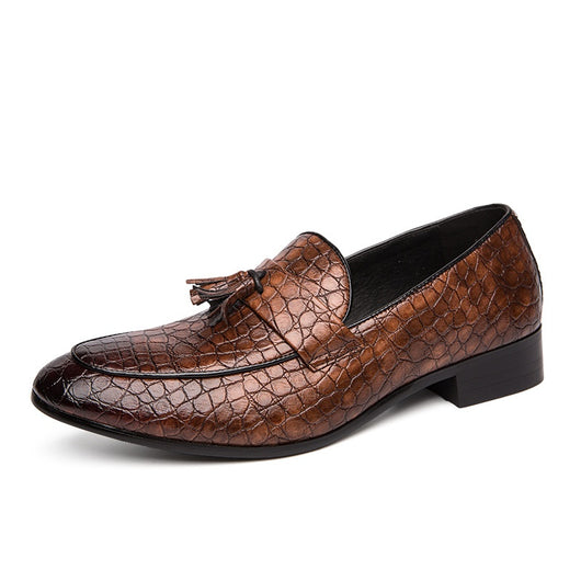 Zapatos de Cuero Elegantes Transpirables con Punta Afilada y Borlas para Hombre - Image 5