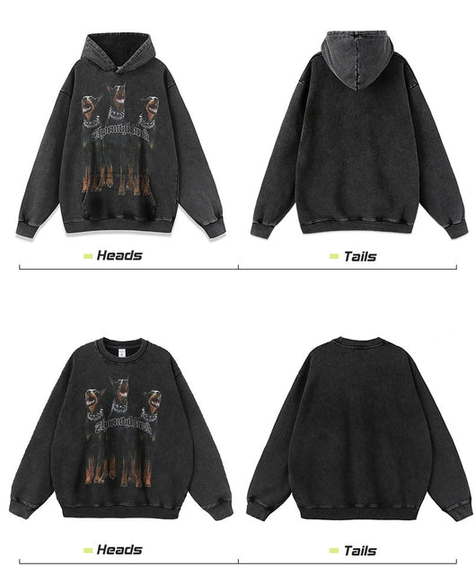 Playera Holgada Doberman Pinscher Estilo Urbano Desgastada para Hombre y Mujer - Image 18