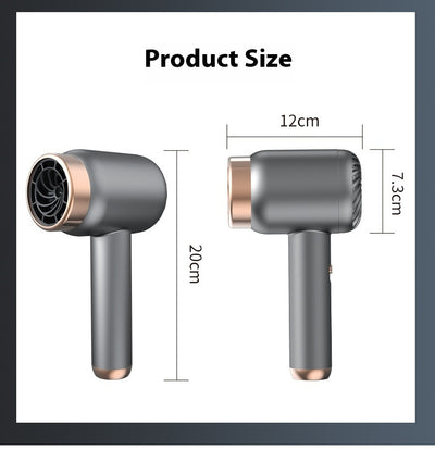 Purple high-speed wireless hair dryer with gold accents, featuring hot and cold air, shown on a reflective surface. - Image 9