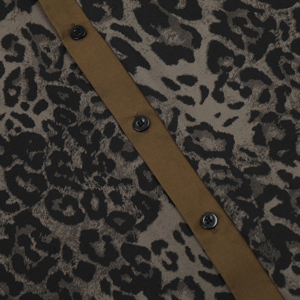 Camisa Suelta Estampado Leopardo Manga Corta Hombre Europeo Americano