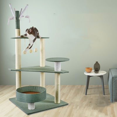 Árbol Rascador Gato con Arenero Integrado