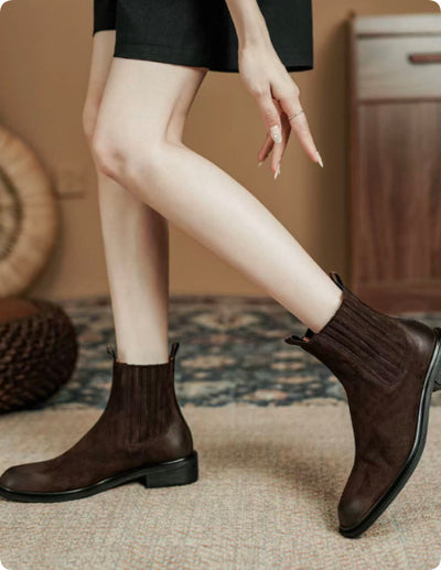 Botas Chelsea de Cuero Genuino Estilo Retro Británico para Mujer - Image 5