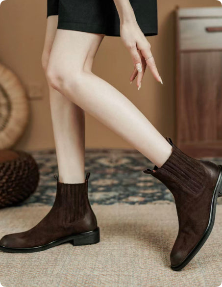 Botas Chelsea de Cuero Genuino Estilo Retro Británico para Mujer - Image 5